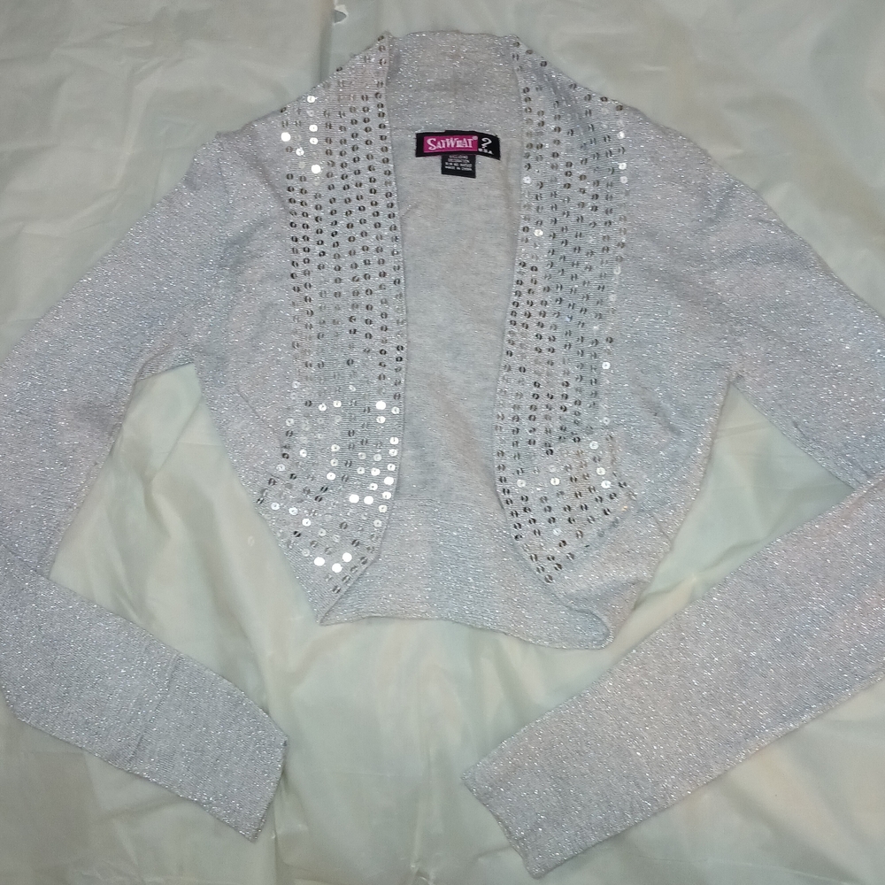 Pre-loved Women's Say What Silver Sequence Shrug.